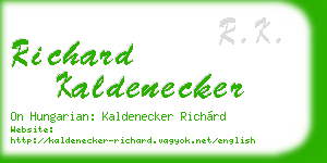 richard kaldenecker business card